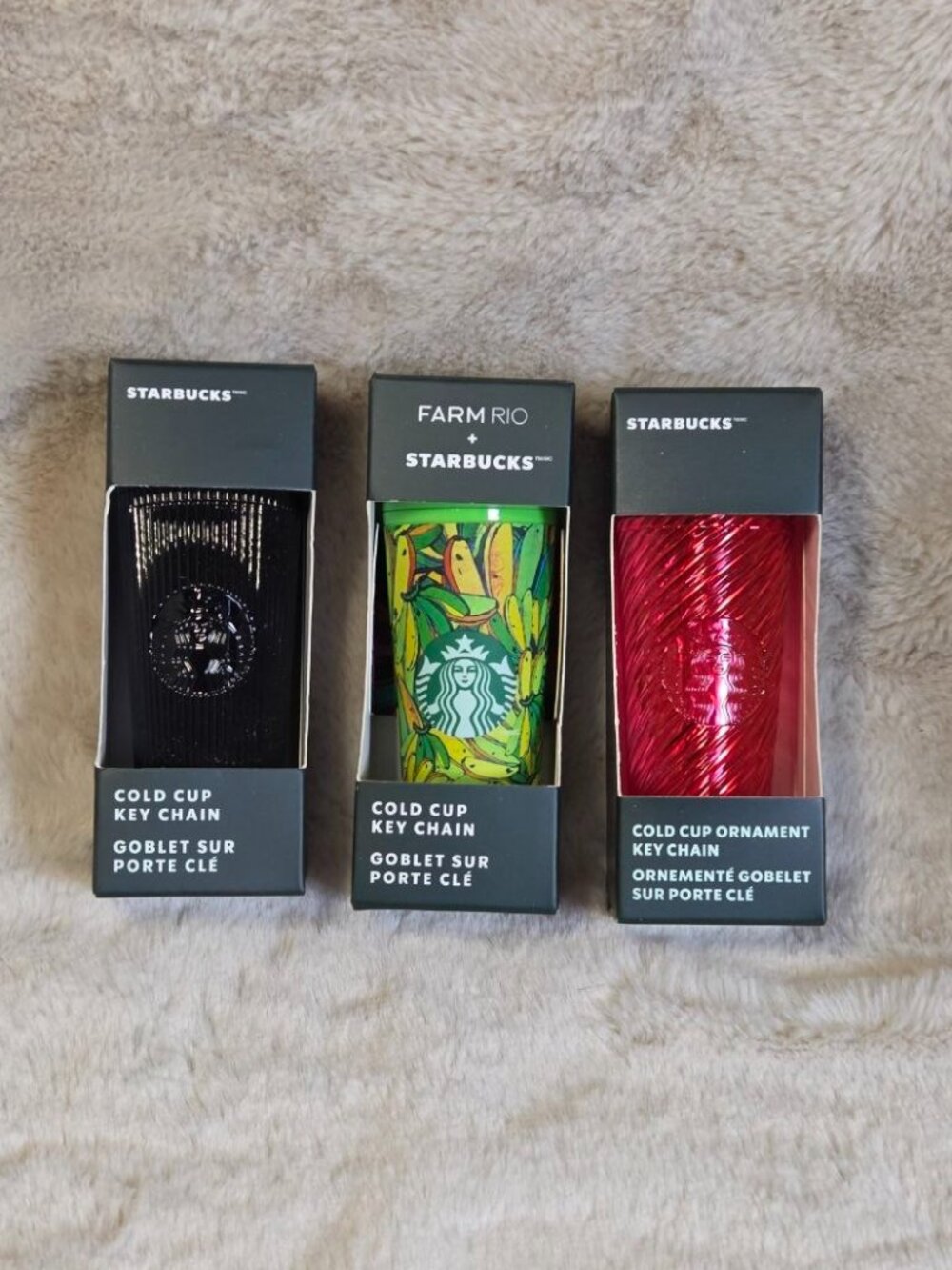 NEW Starbucks Studded Tumbler KeyChain Ornament Charm Lot of 3 #C13